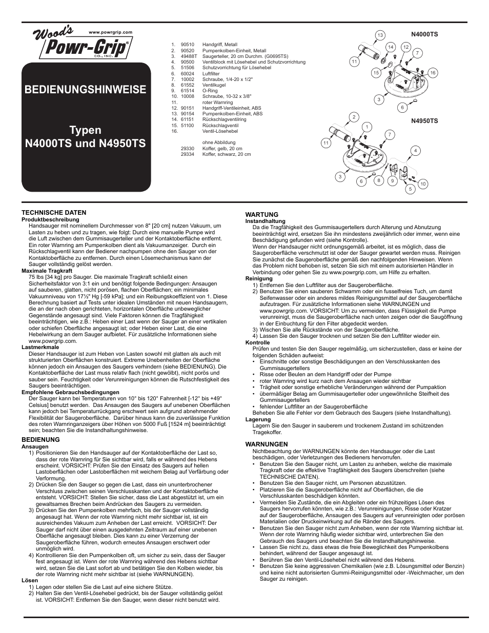 Wood’s Powr-Grip N4950TS User Manual | Page 4 / 4