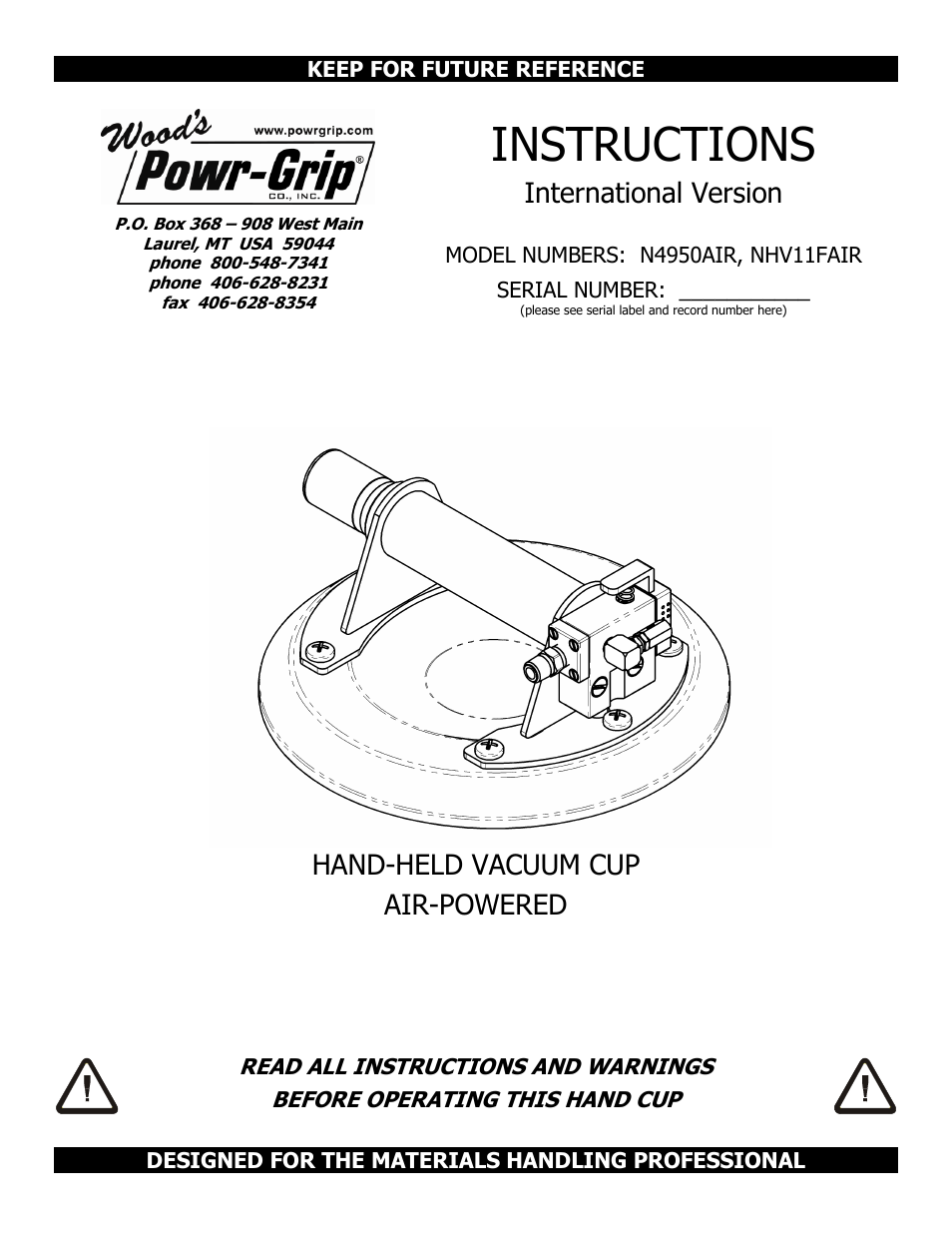 Wood’s Powr-Grip N4950AIR User Manual | 16 pages