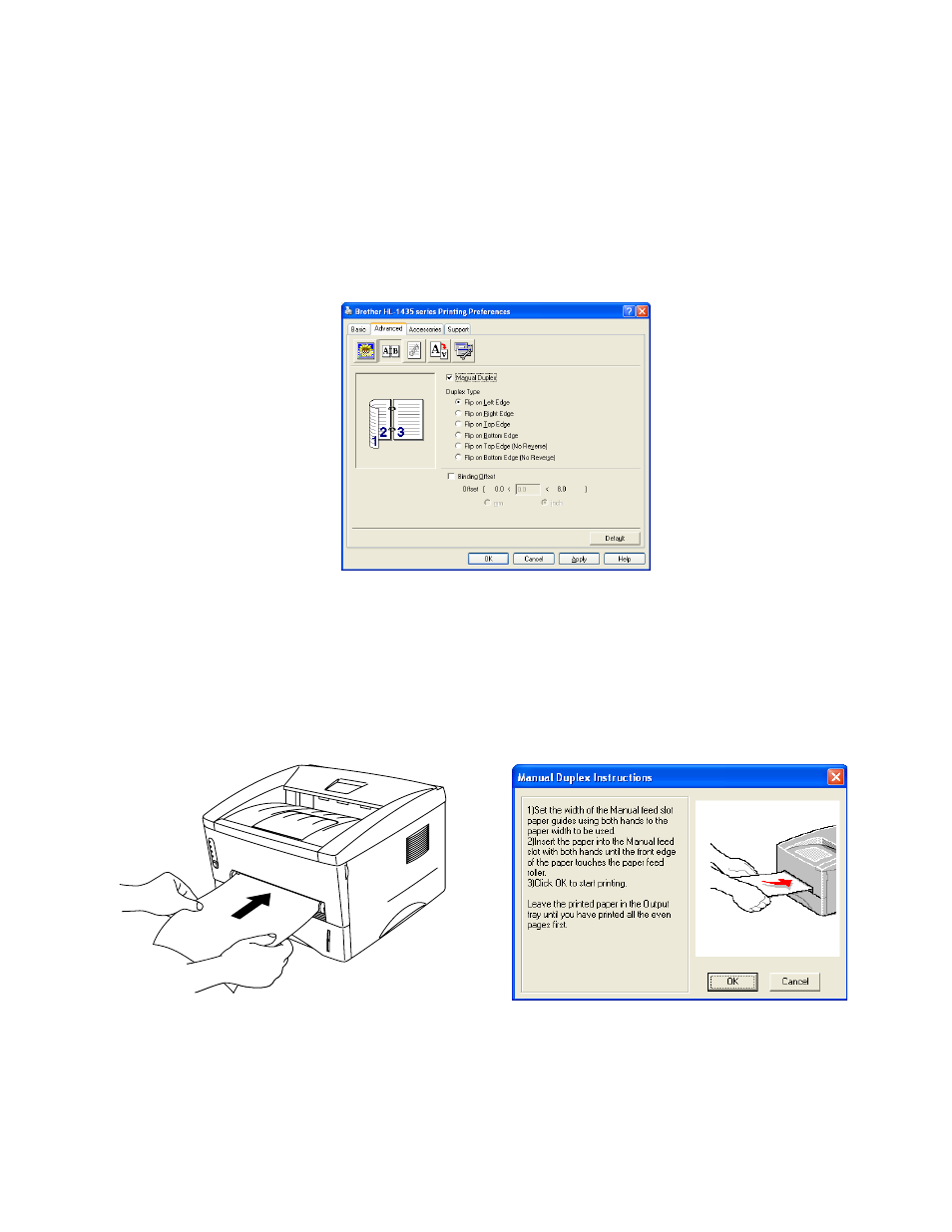 Manual duplex printing from the manual feed slot | Brother HL-1435 User Manual | Page 42 / 97