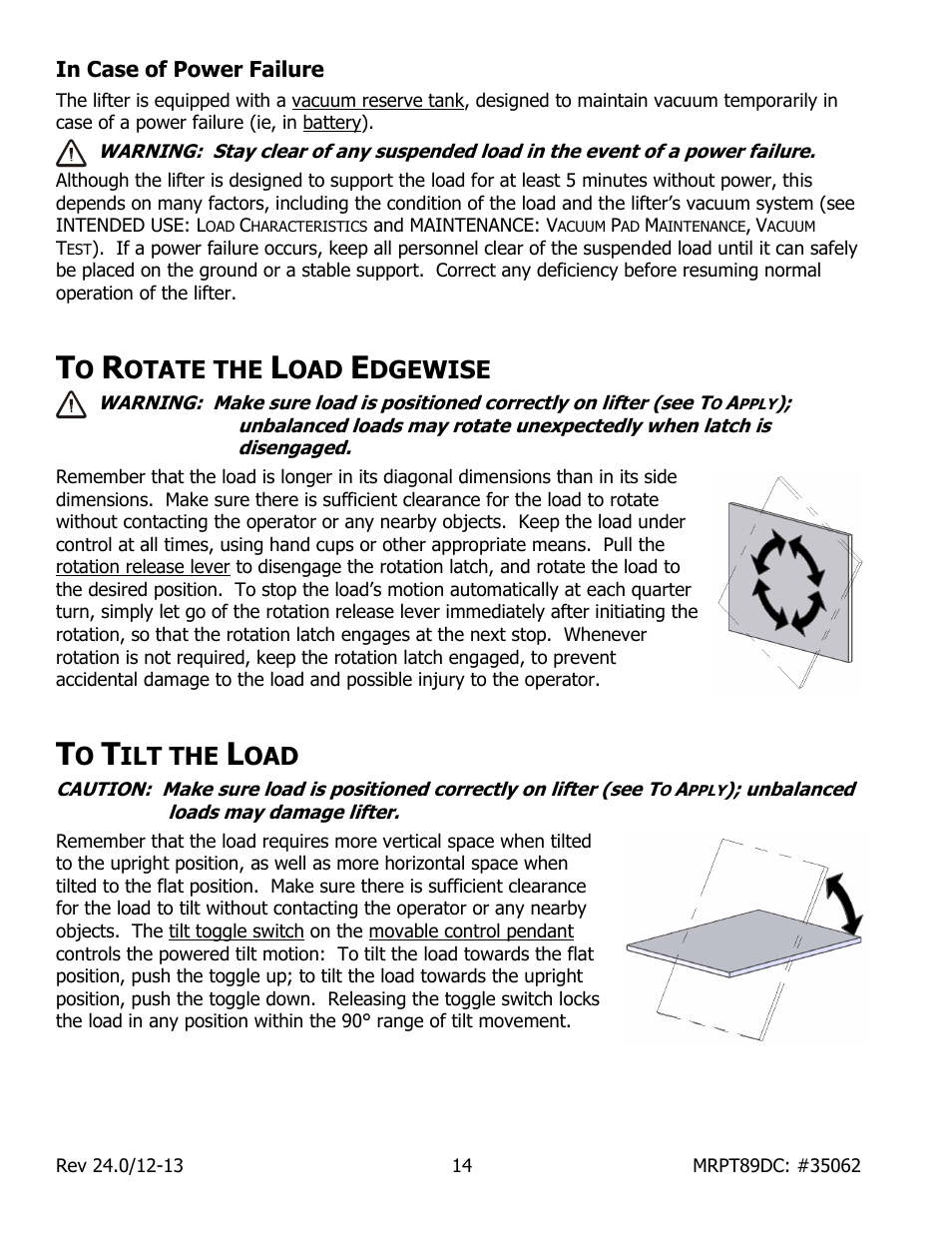 In case of power failure, Otate the, Dgewise | Ilt the | Wood’s Powr-Grip MRPT89DC User Manual | Page 16 / 37