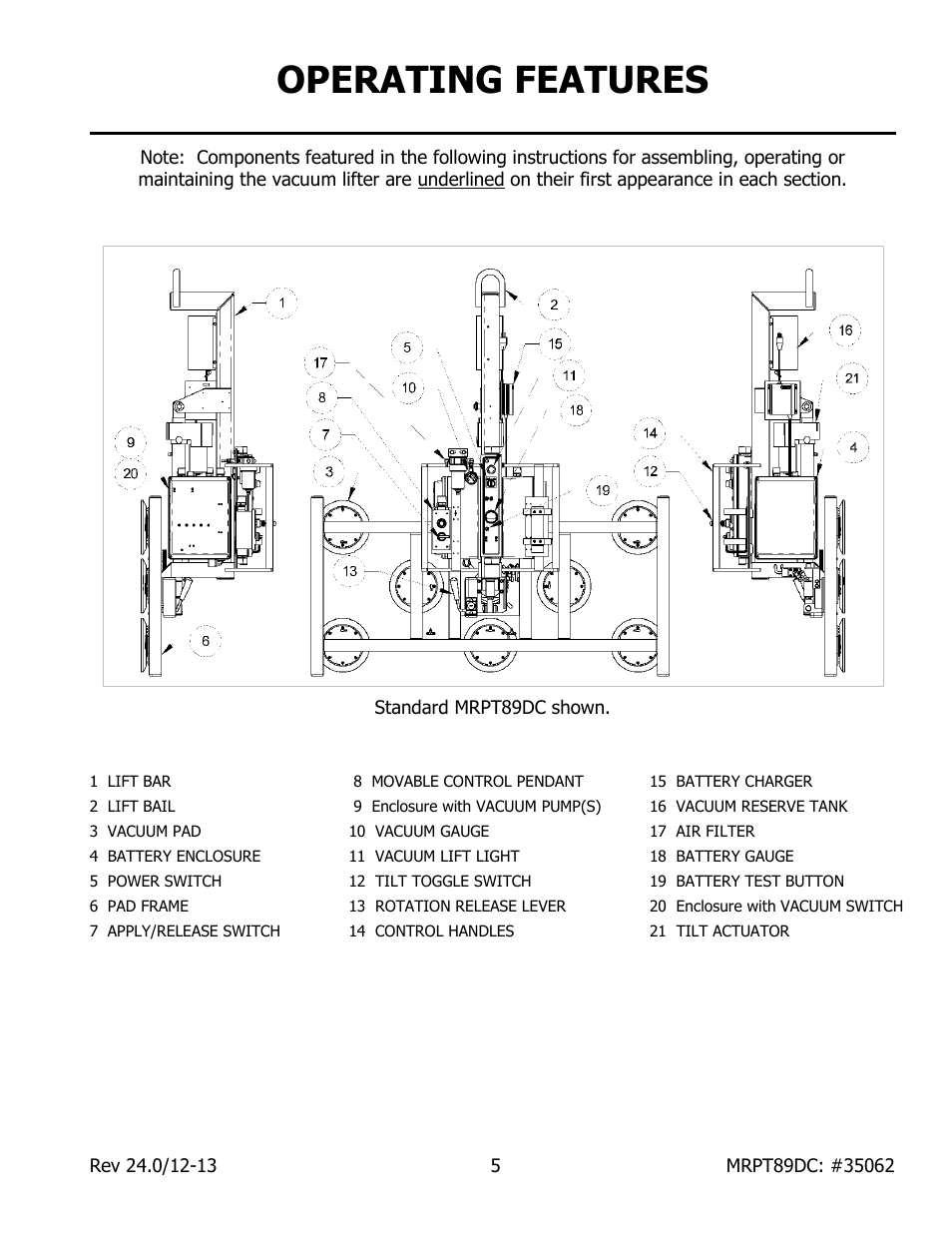 Operating features | Wood’s Powr-Grip MRPT89DC User Manual | Page 7 / 37