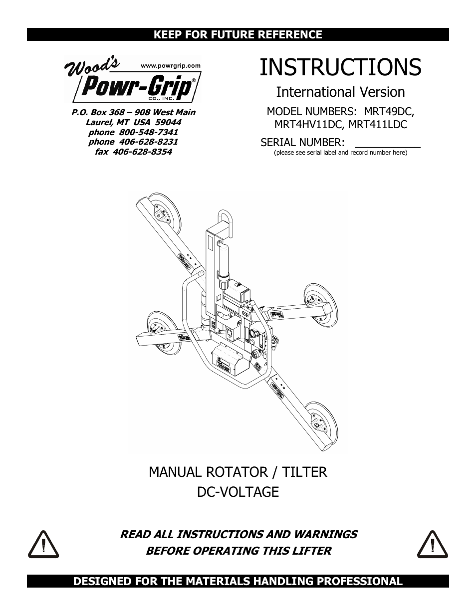 Wood’s Powr-Grip MRT49DC User Manual | 34 pages