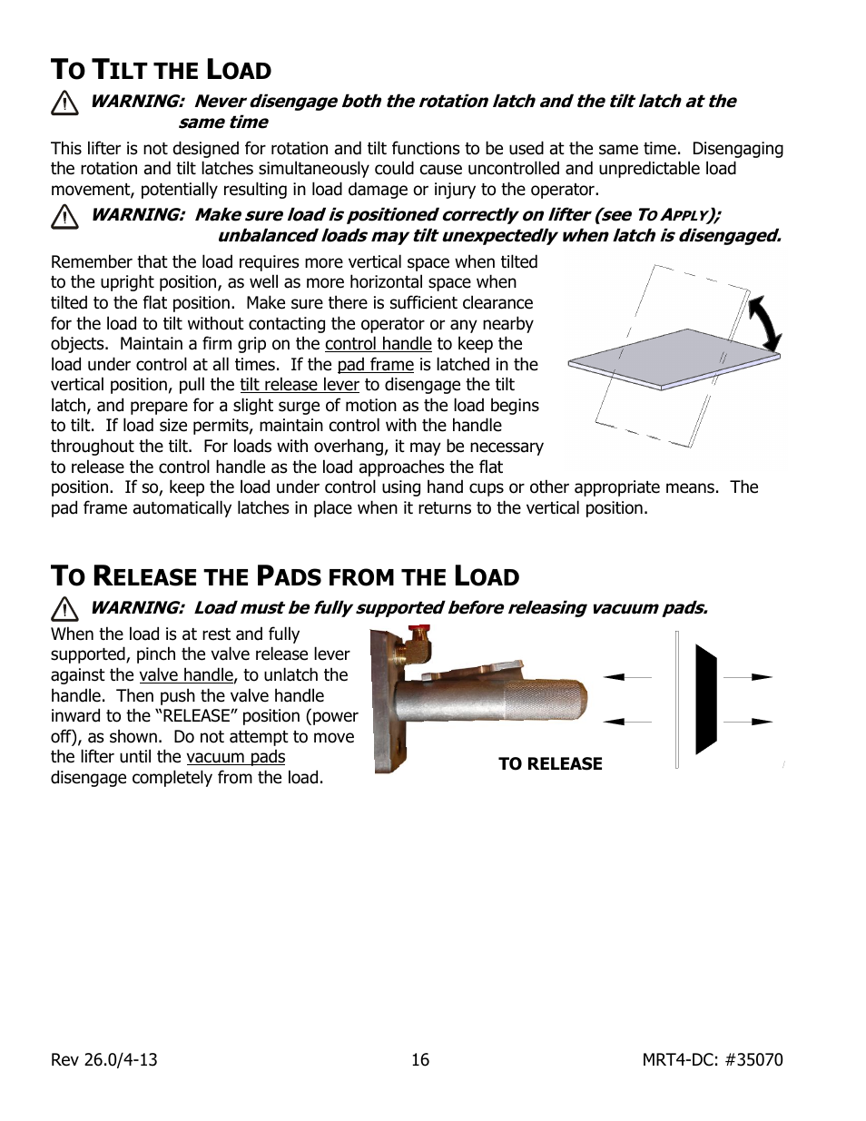 Ilt the, Elease the, Ads from the | Wood’s Powr-Grip MRT49DC User Manual | Page 18 / 34