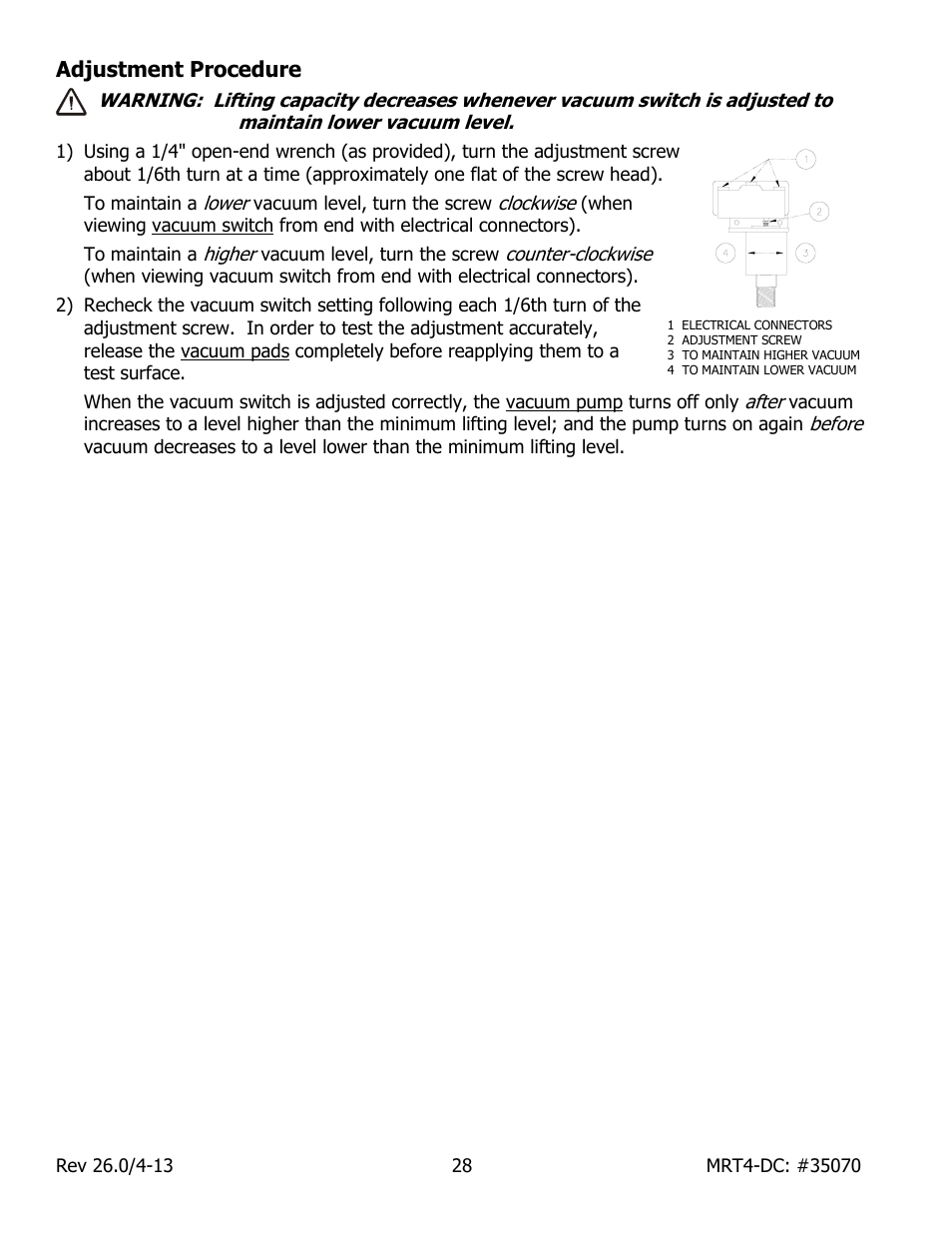 Adjustment procedure | Wood’s Powr-Grip MRT49DC User Manual | Page 30 / 34