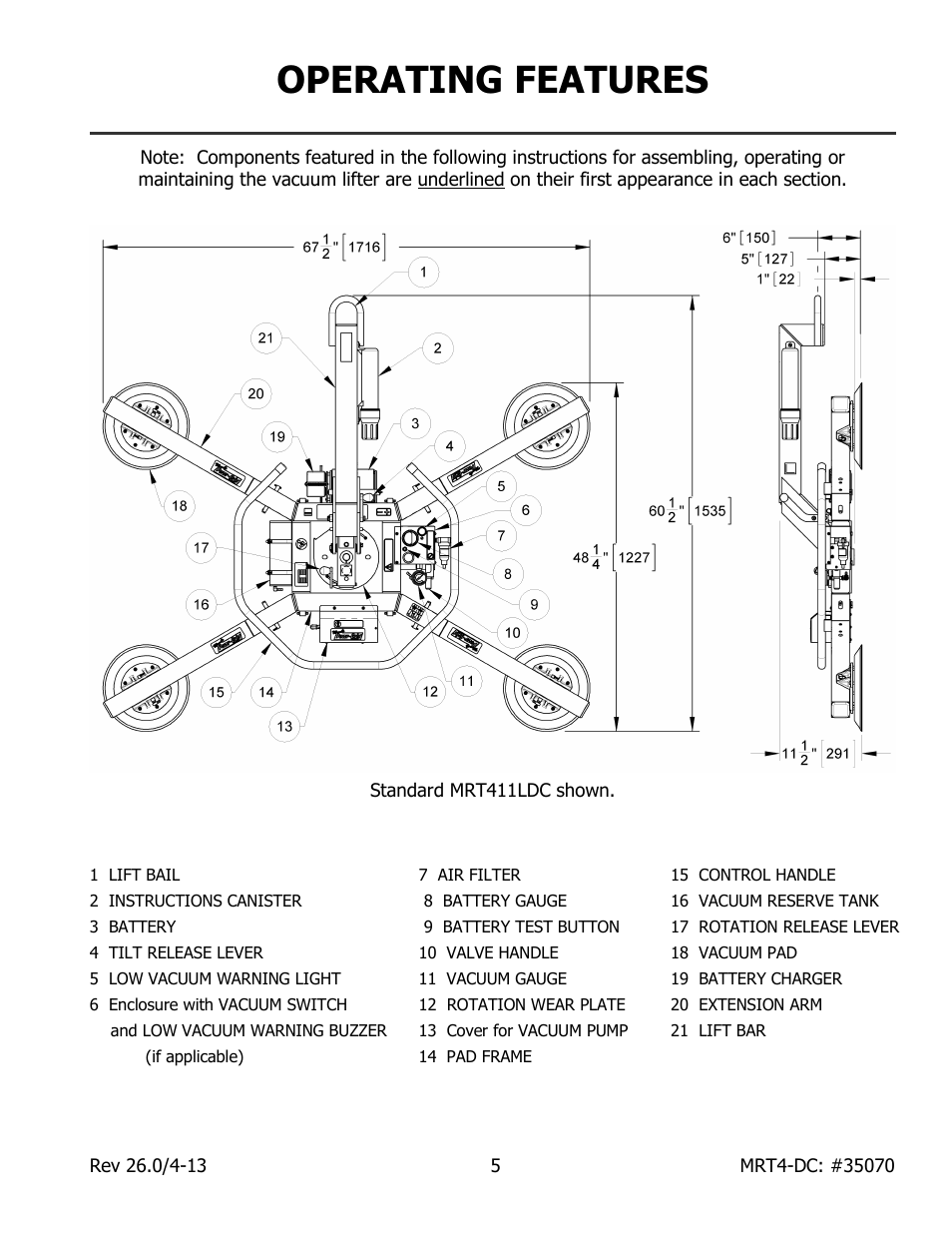 Operating features | Wood’s Powr-Grip MRT49DC User Manual | Page 7 / 34