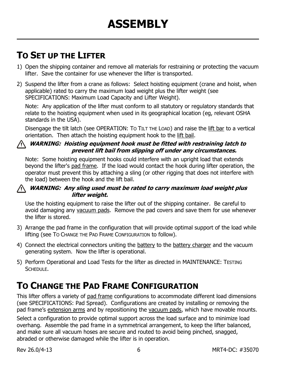 Assembly, Et up the, Ifter | Hange the, Rame, Onfiguration | Wood’s Powr-Grip MRT49DC User Manual | Page 8 / 34