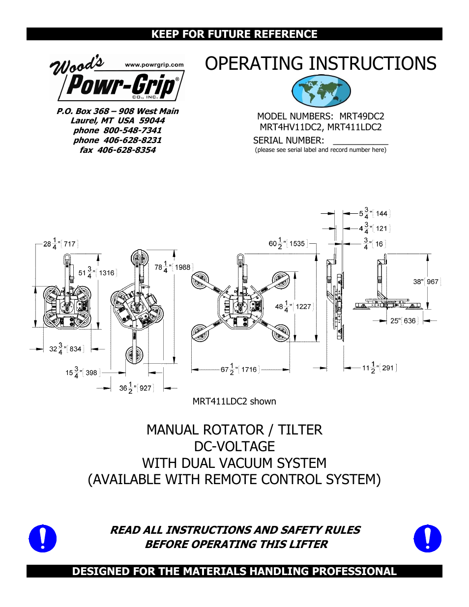 Wood’s Powr-Grip MRT49DC2 User Manual | 41 pages