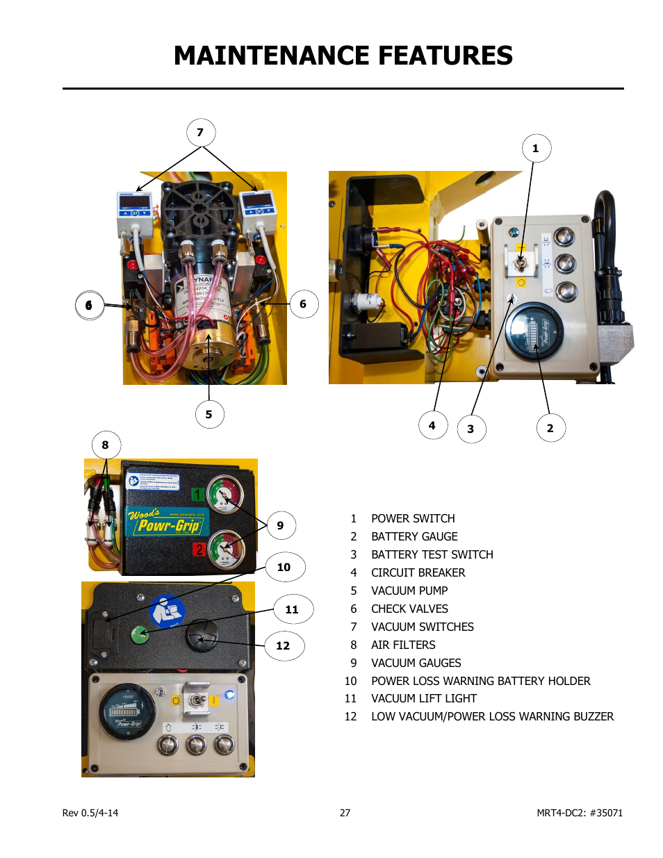 Maintenance features | Wood’s Powr-Grip MRT49DC2 User Manual | Page 29 / 41