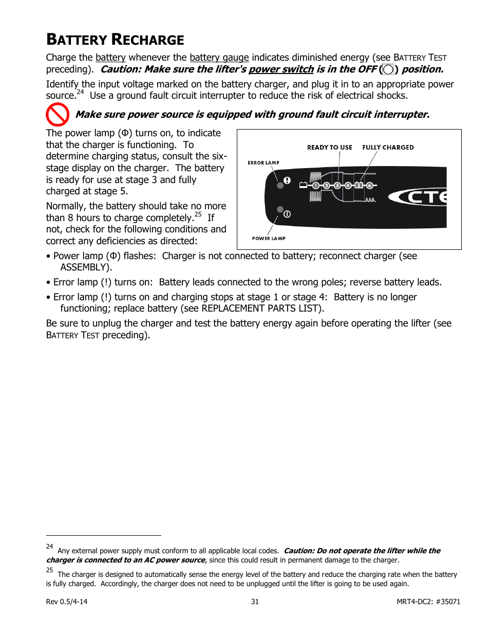 Attery, Echarge | Wood’s Powr-Grip MRT49DC2 User Manual | Page 33 / 41