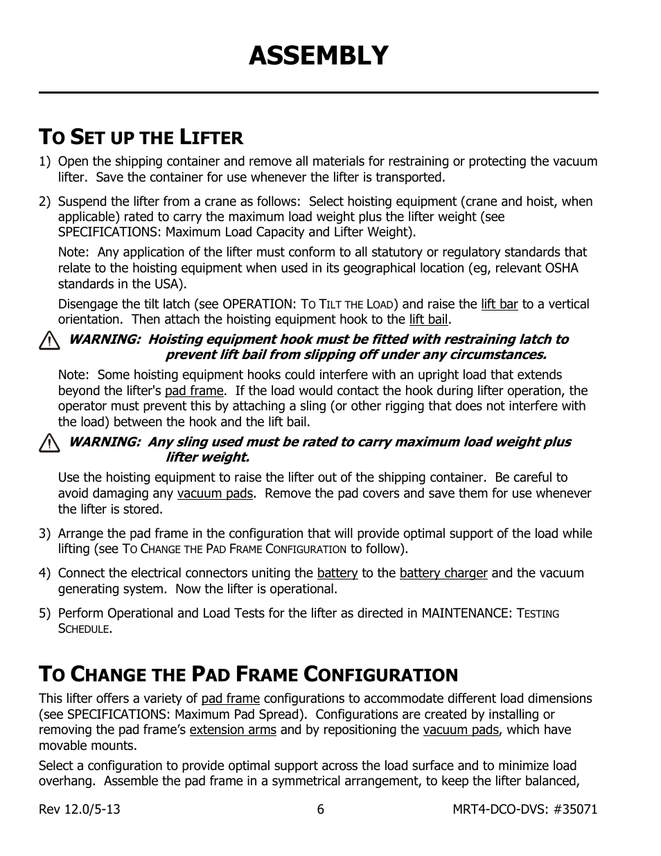 Assembly, Et up the, Ifter | Hange the, Rame, Onfiguration | Wood’s Powr-Grip MRT49DCO User Manual | Page 8 / 34