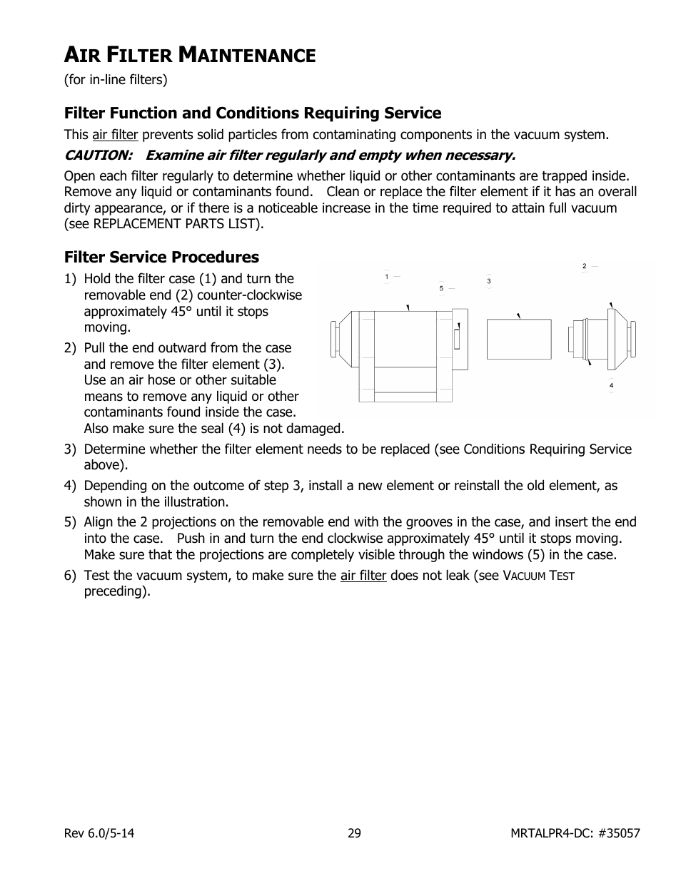 Ilter, Aintenance, Filter function and conditions requiring service | Filter service procedures | Wood’s Powr-Grip MRTALPR4FS10TDC User Manual | Page 31 / 38