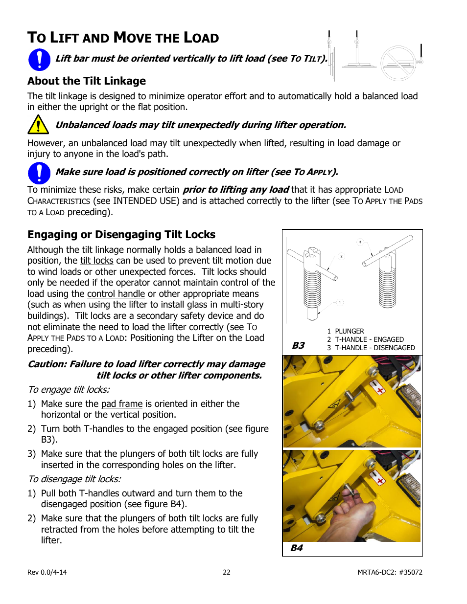 Ift and, Ove the, About the tilt linkage | Engaging or disengaging tilt locks | Wood’s Powr-Grip MRTA611LDC2 User Manual | Page 24 / 43