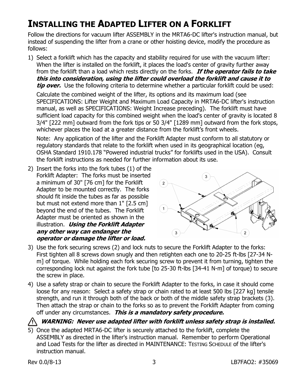 Nstalling the, Dapted, Ifter on a | Orklift | Wood’s Powr-Grip LB7FAO2 User Manual | Page 5 / 7