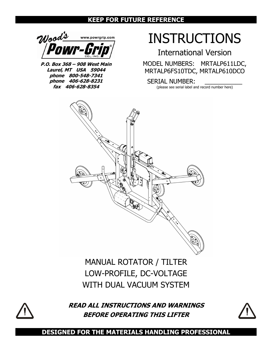 Wood’s Powr-Grip MRTALP611LDC User Manual | 39 pages