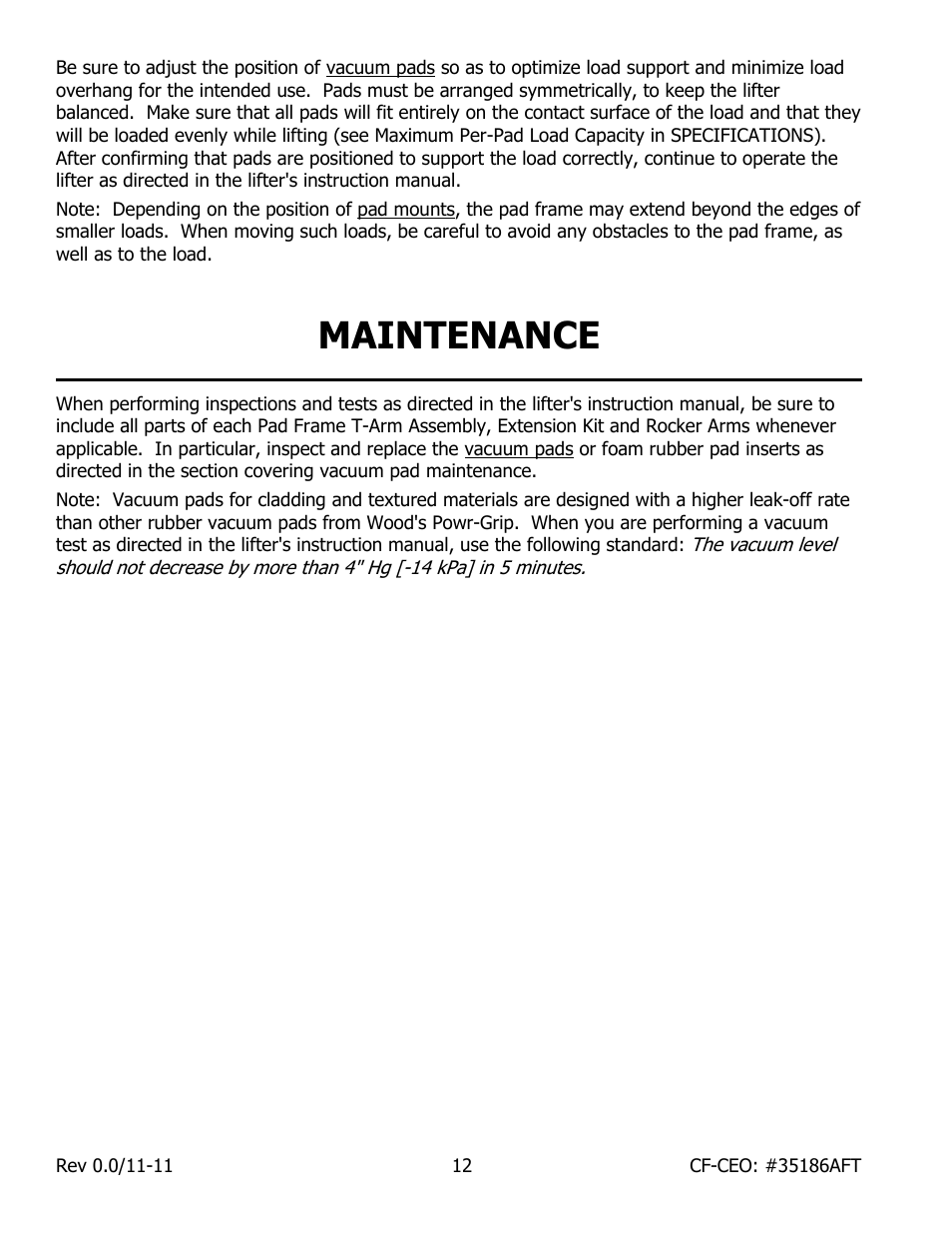 Maintenance | Wood’s Powr-Grip CF15CEO User Manual | Page 14 / 16