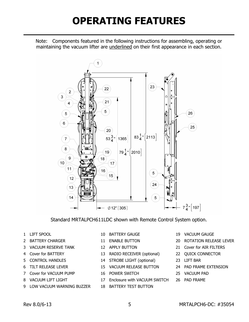 Operating features | Wood’s Powr-Grip MRTALPCH611LDC User Manual | Page 7 / 38