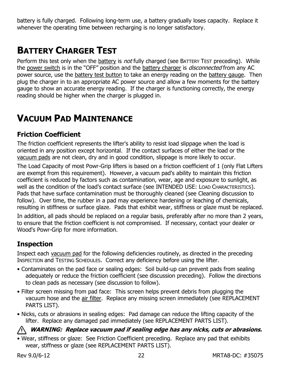 Attery, Harger, Acuum | Aintenance | Wood’s Powr-Grip MRTA811LDC User Manual | Page 24 / 32