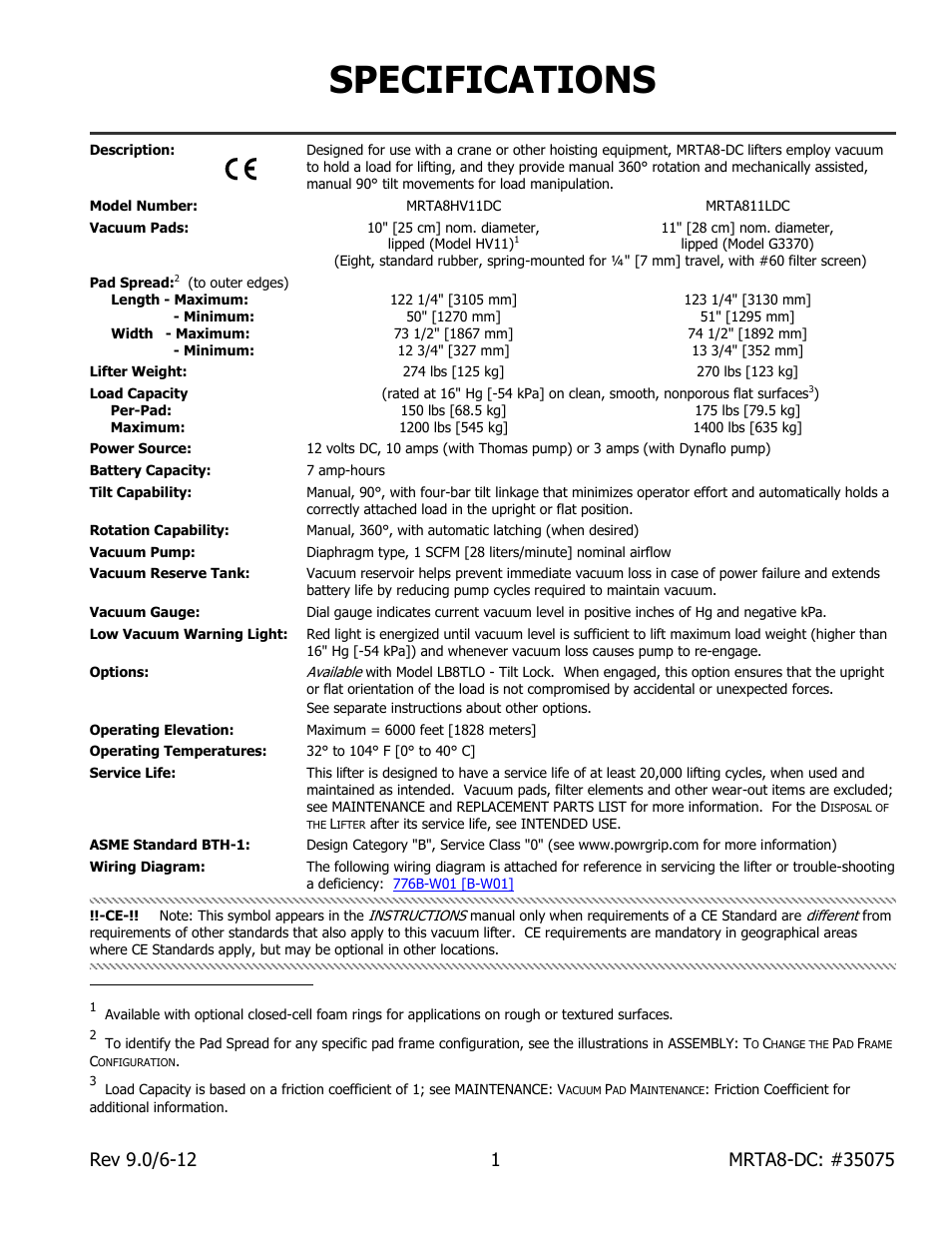 Specifications | Wood’s Powr-Grip MRTA811LDC User Manual | Page 3 / 32