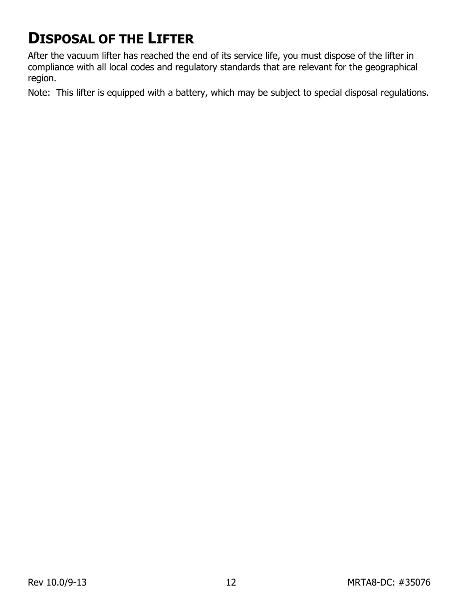 Isposal of the, Ifter | Wood’s Powr-Grip MRTA8HV11DC User Manual | Page 14 / 37