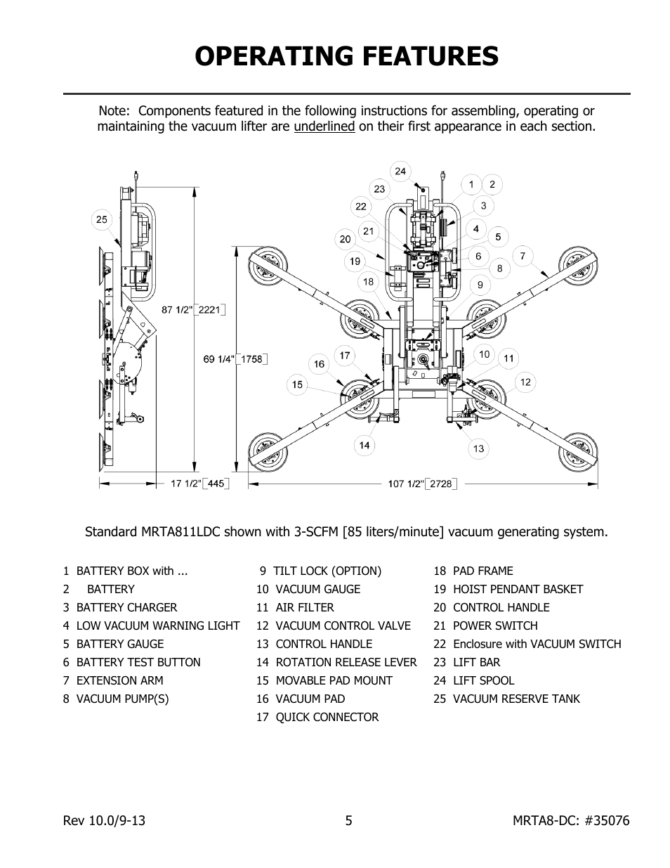 Operating features | Wood’s Powr-Grip MRTA8HV11DC User Manual | Page 7 / 37