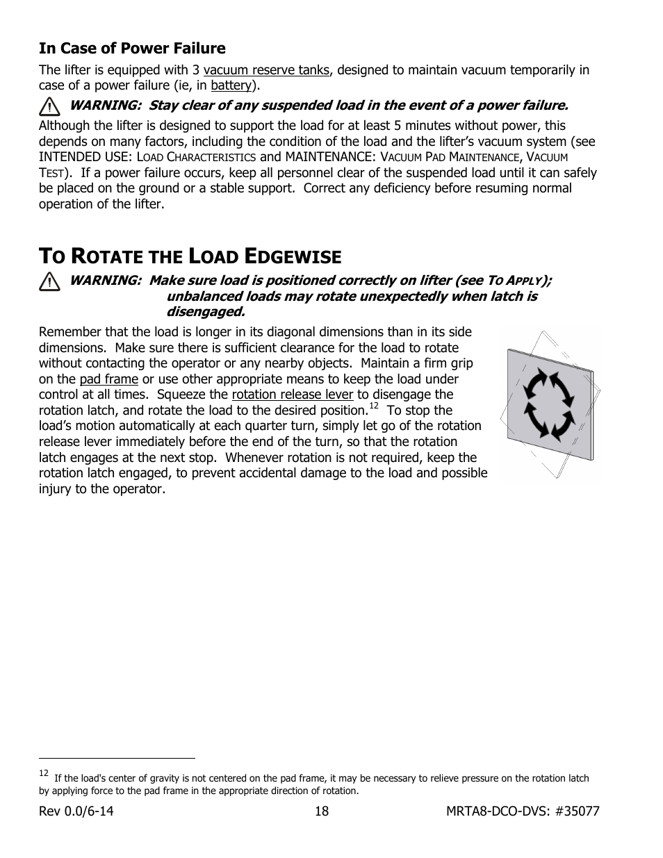 In case of power failure, Otate the, Dgewise | Wood’s Powr-Grip MRTA811LDCO User Manual | Page 20 / 38