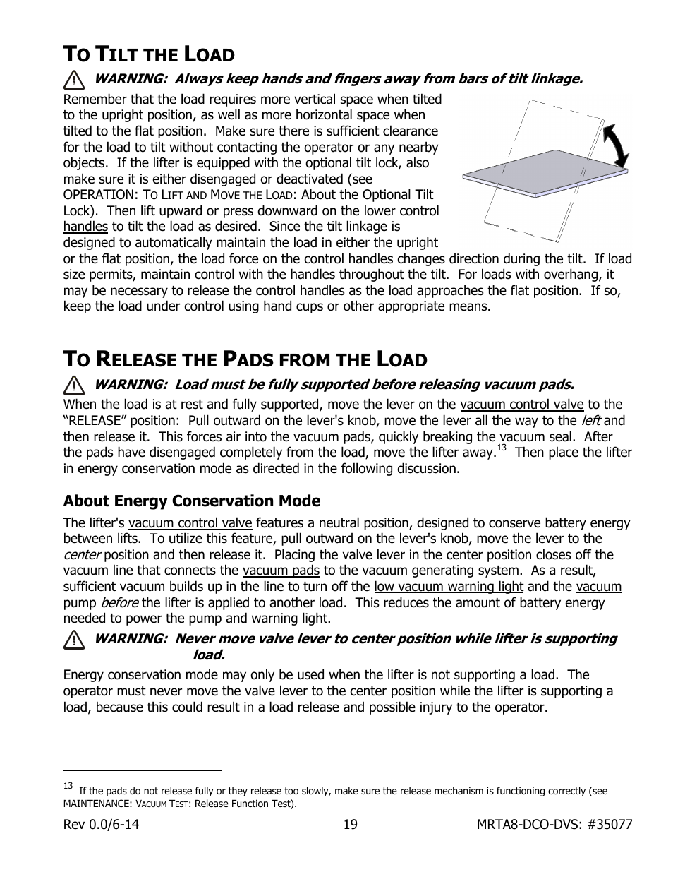 Ilt the, Elease the, Ads from the | About energy conservation mode | Wood’s Powr-Grip MRTA811LDCO User Manual | Page 21 / 38