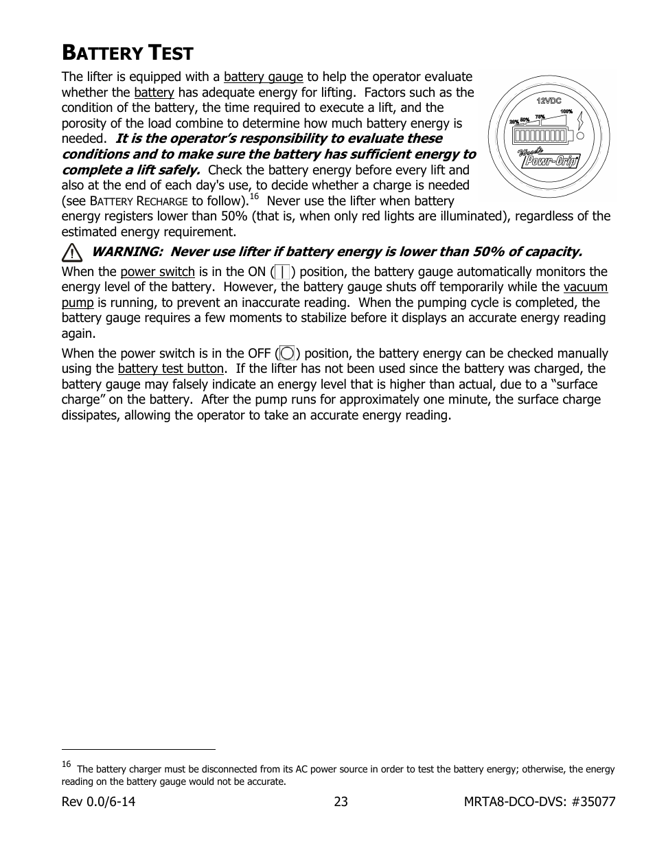 Attery | Wood’s Powr-Grip MRTA811LDCO User Manual | Page 25 / 38