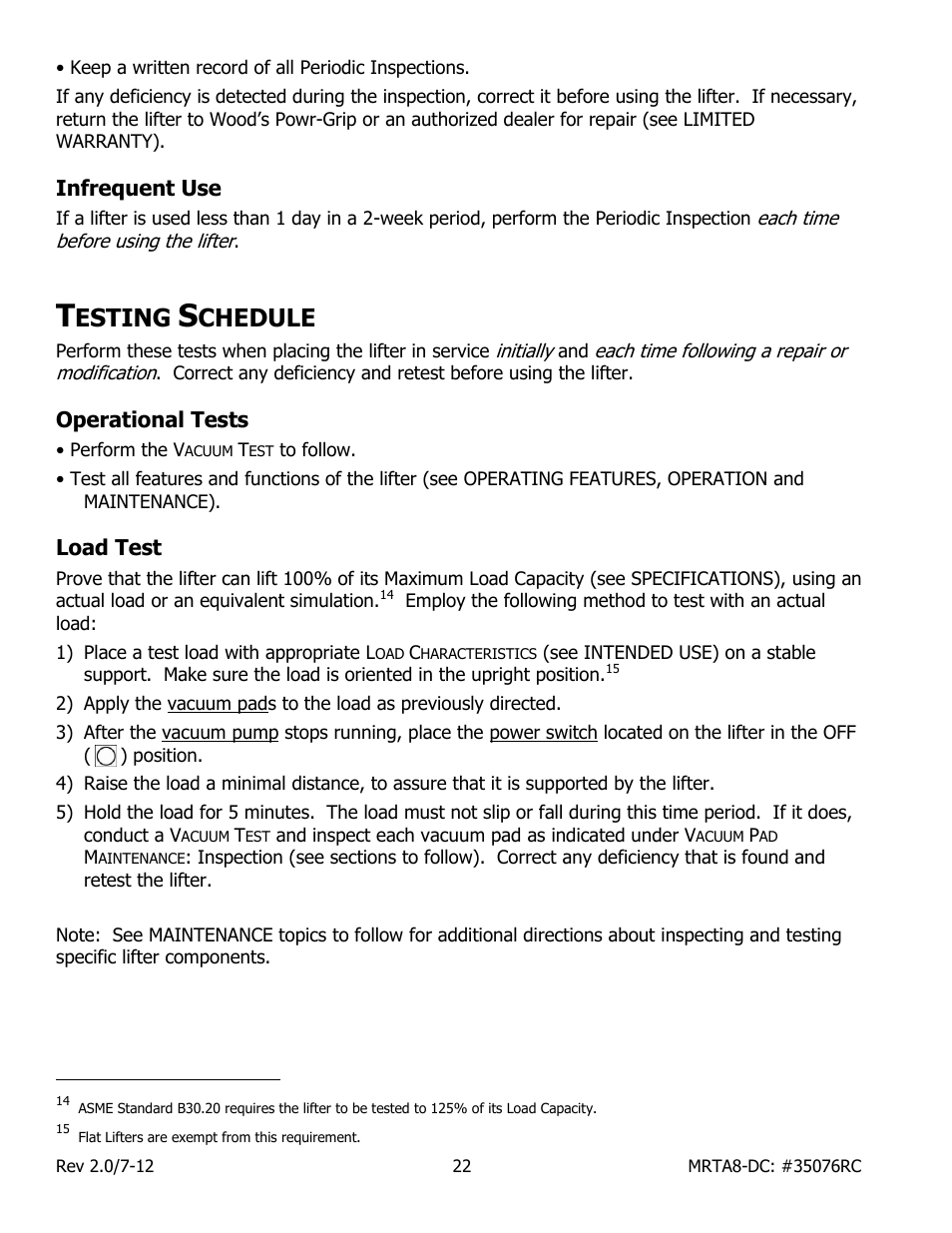 Esting, Chedule | Wood’s Powr-Grip MRTARC811LDC User Manual | Page 24 / 38