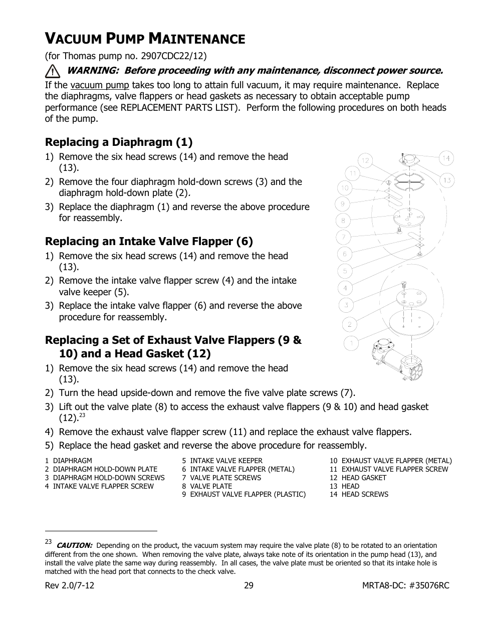 Acuum, Aintenance | Wood’s Powr-Grip MRTARC811LDC User Manual | Page 31 / 38