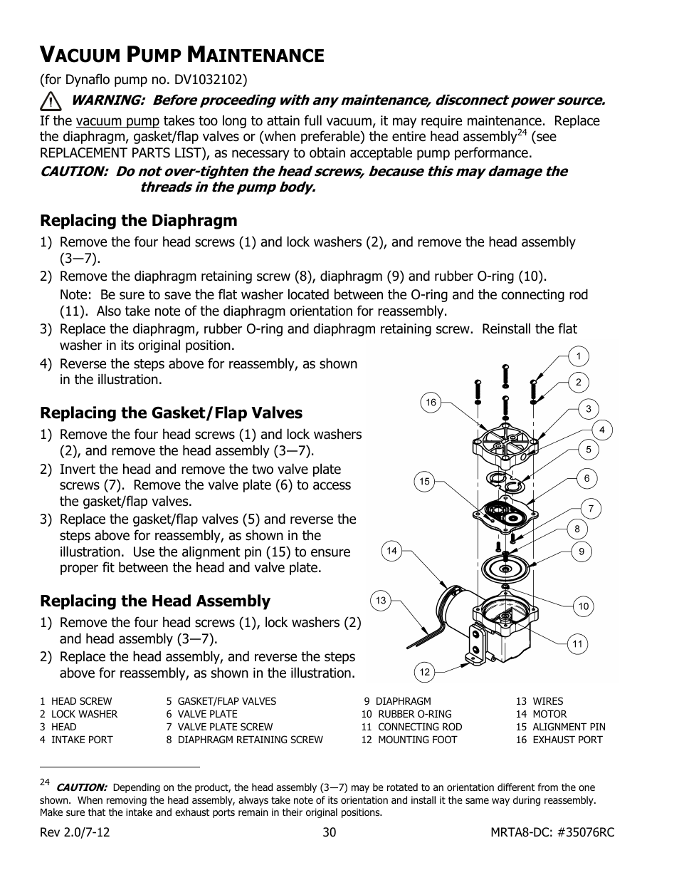 Acuum, Aintenance | Wood’s Powr-Grip MRTARC811LDC User Manual | Page 32 / 38