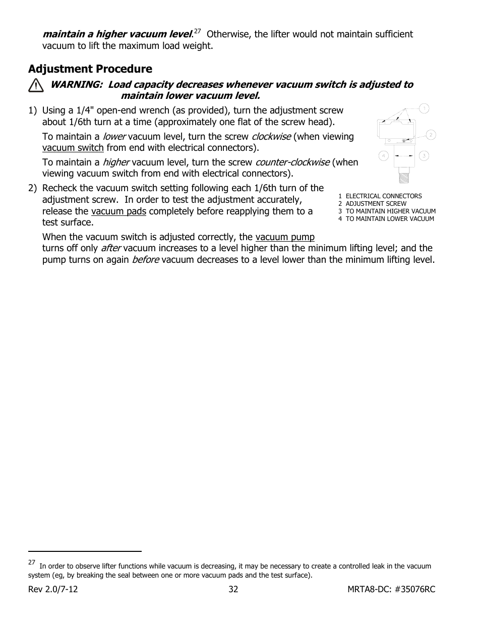 Adjustment procedure | Wood’s Powr-Grip MRTARC811LDC User Manual | Page 34 / 38
