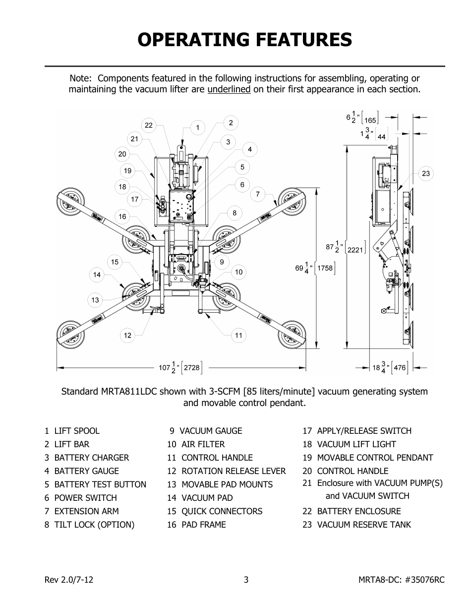 Operating features | Wood’s Powr-Grip MRTARC811LDC User Manual | Page 5 / 38