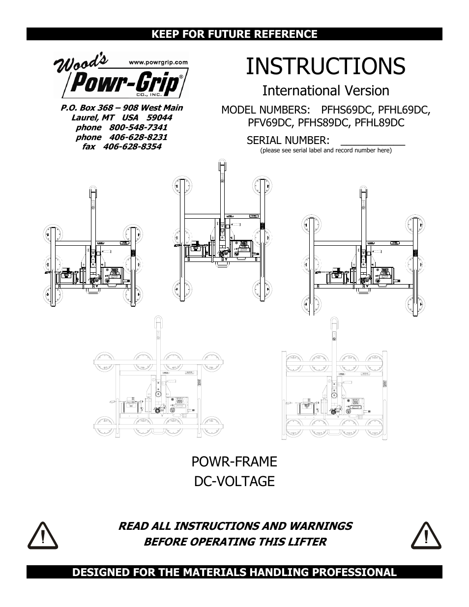 Wood’s Powr-Grip PFHL89DC User Manual | 33 pages