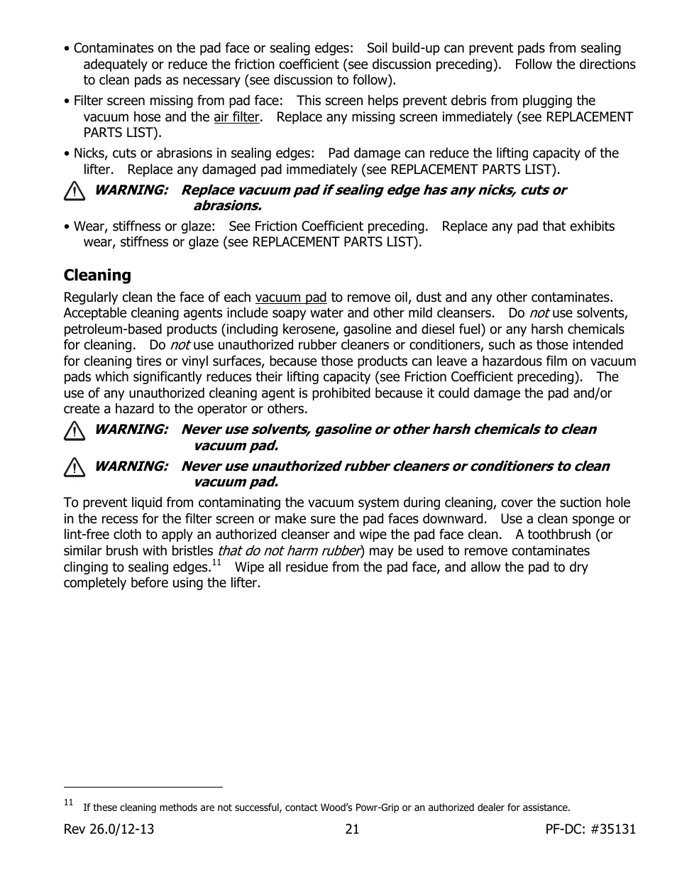 Cleaning | Wood’s Powr-Grip PFHL89DC User Manual | Page 23 / 33