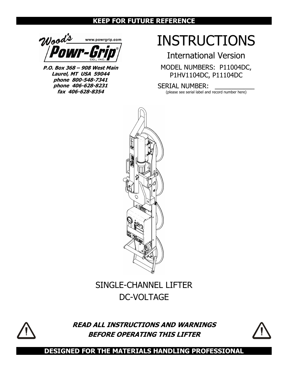 Wood’s Powr-Grip P11104DC User Manual | 34 pages