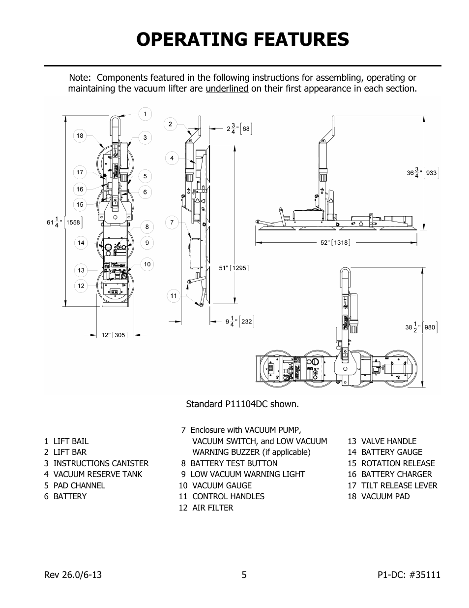 Operating features | Wood’s Powr-Grip P11104DC User Manual | Page 7 / 34