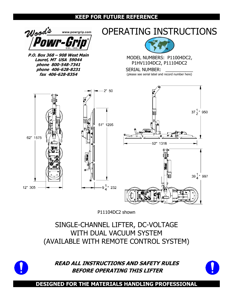 Wood’s Powr-Grip P11104DC2 User Manual | 37 pages