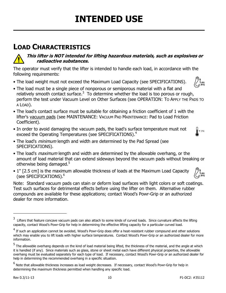 Intended use, Haracteristics | Wood’s Powr-Grip P11104DC2 User Manual | Page 12 / 37
