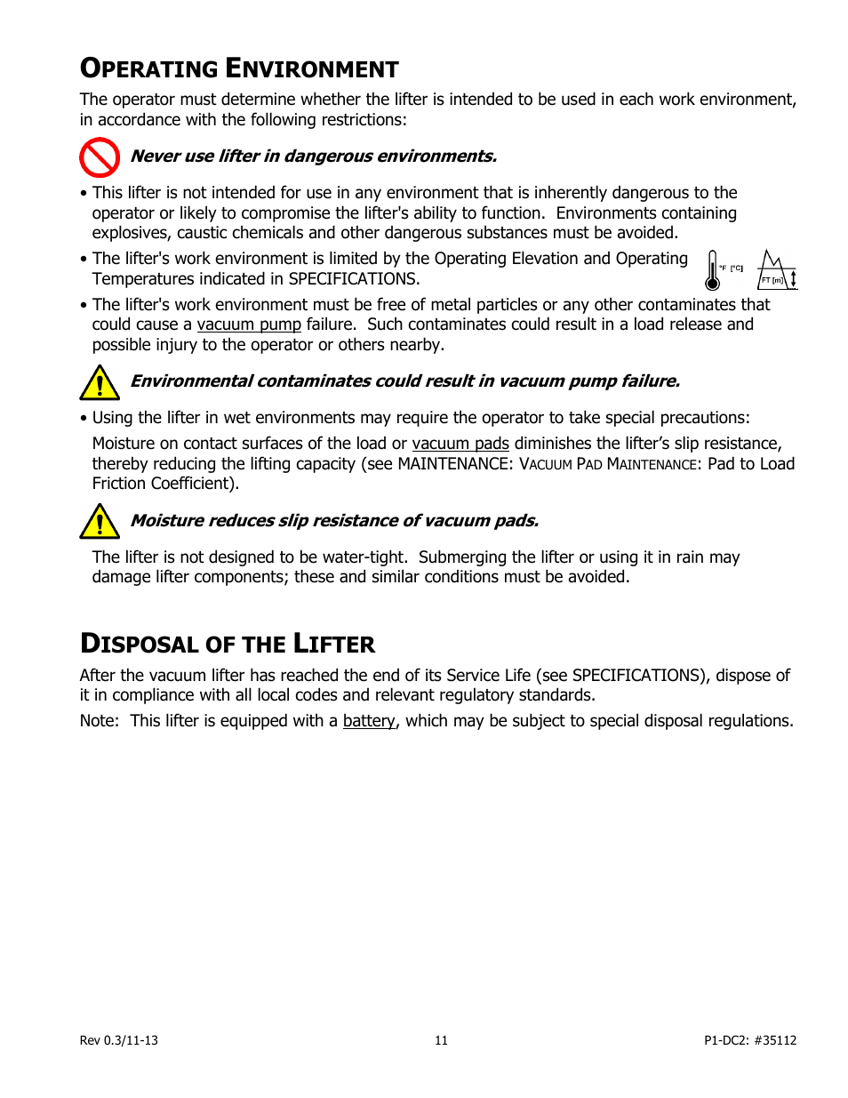 Perating, Nvironment, Isposal of the | Ifter | Wood’s Powr-Grip P11104DC2 User Manual | Page 13 / 37