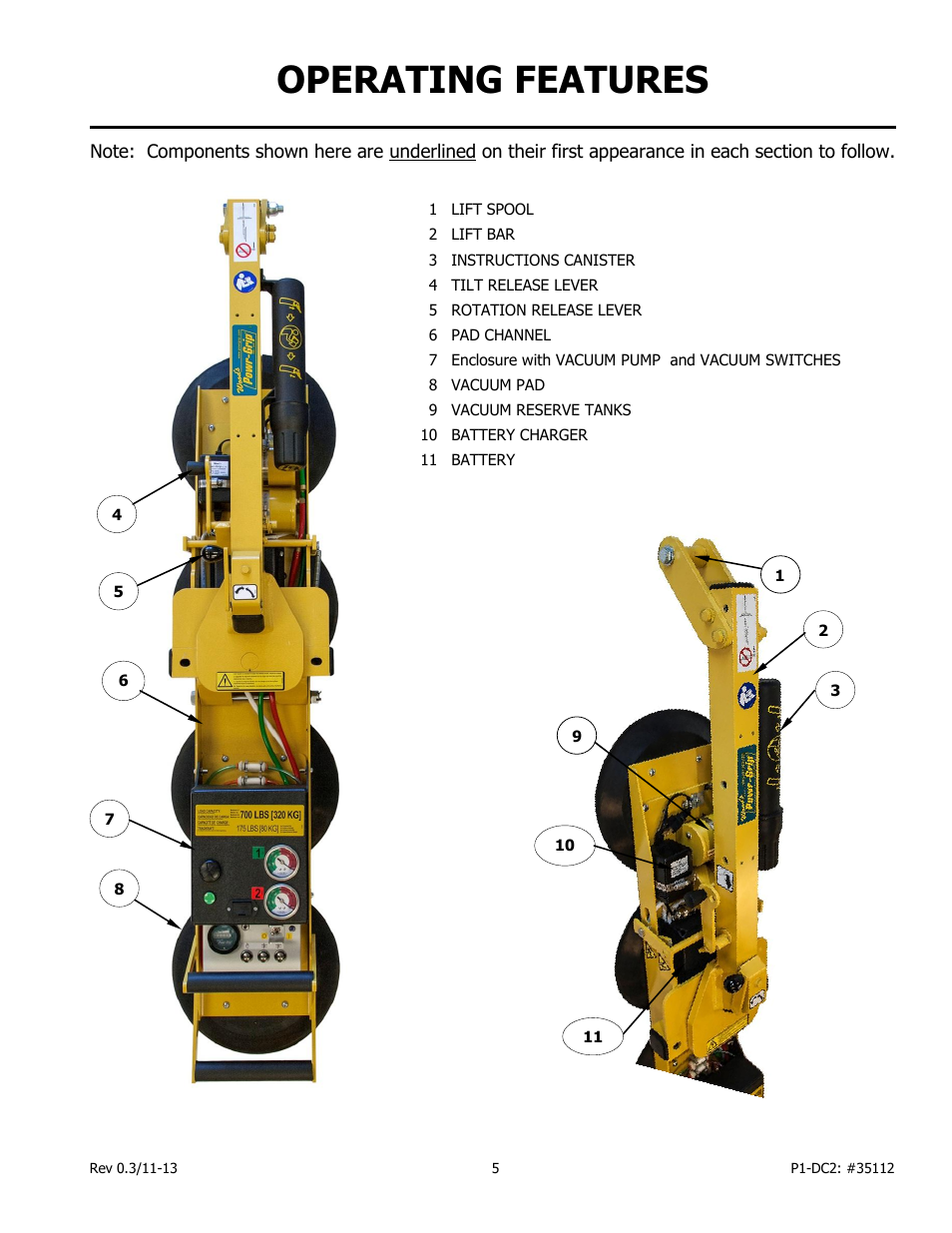 Operating features | Wood’s Powr-Grip P11104DC2 User Manual | Page 7 / 37