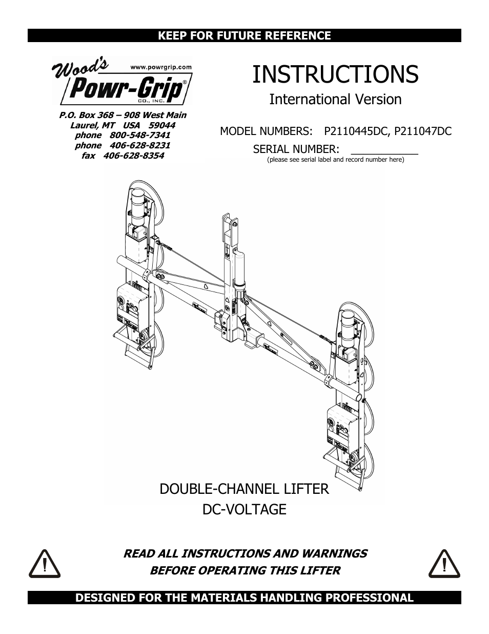 Wood’s Powr-Grip P2110445DC User Manual | 34 pages