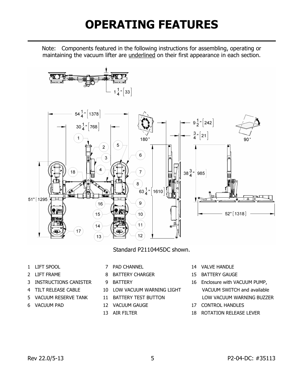 Operating features | Wood’s Powr-Grip P2110445DC User Manual | Page 7 / 34