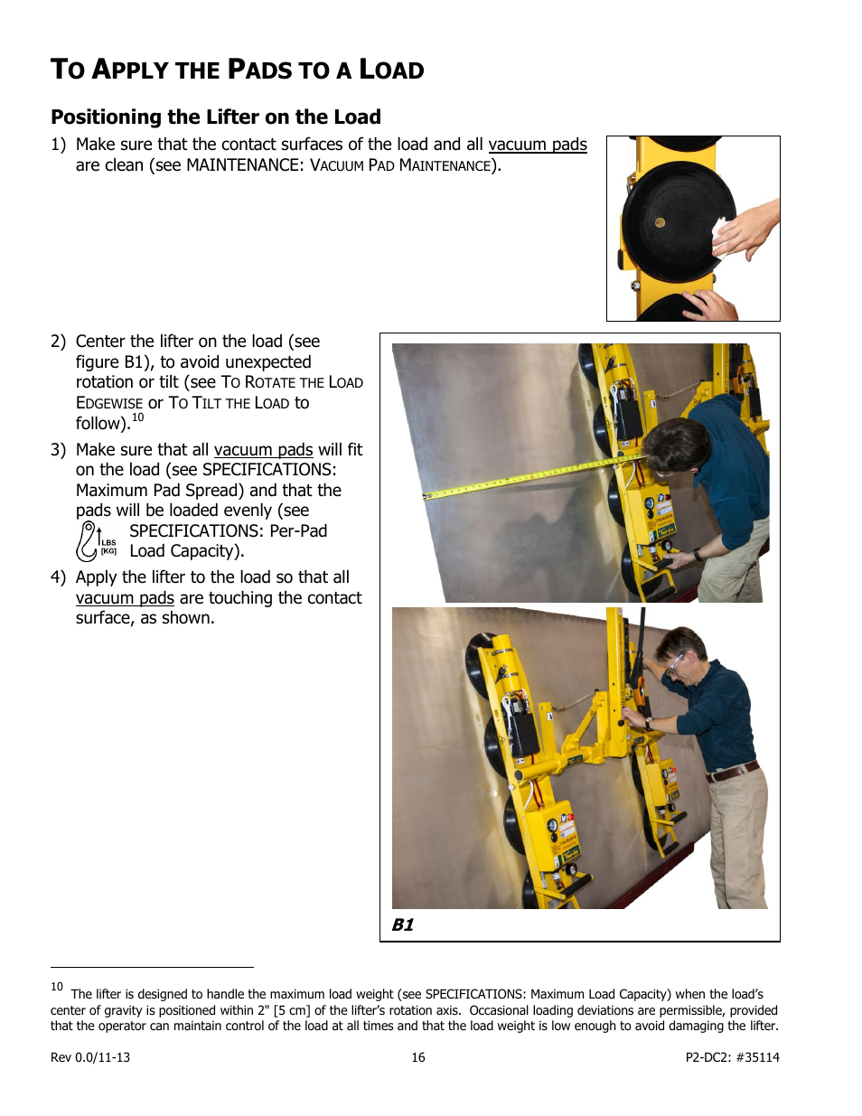 Pply the, Ads to a, Positioning the lifter on the load | Wood’s Powr-Grip PCFT2SA47 User Manual | Page 18 / 38