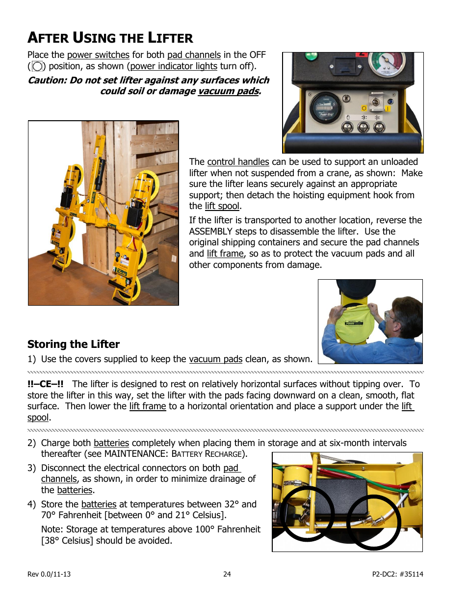 Fter, Sing the, Ifter | Storing the lifter | Wood’s Powr-Grip PCFT2SA47 User Manual | Page 26 / 38