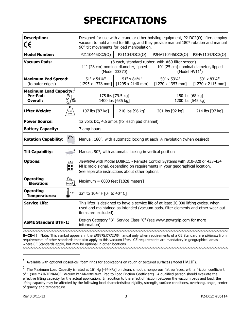 Specifications | Wood’s Powr-Grip PCFT2SA47 User Manual | Page 5 / 38
