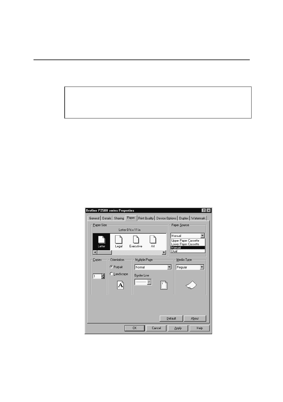 How to load a sheet of paper manually, Ow to, Oad a | Heet of, Aper, Anually, Windows, 95 / 98 and windows | Brother P2500 User Manual | Page 30 / 130