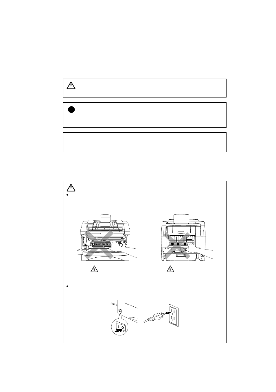 Definitions of warnings, cautions, and notes, To use the machine safely, Efinitions of | Arnings, Autions, Otes vi, Se the, Rinter, Afely vi, Hipment of the | Brother P2500 User Manual | Page 7 / 130