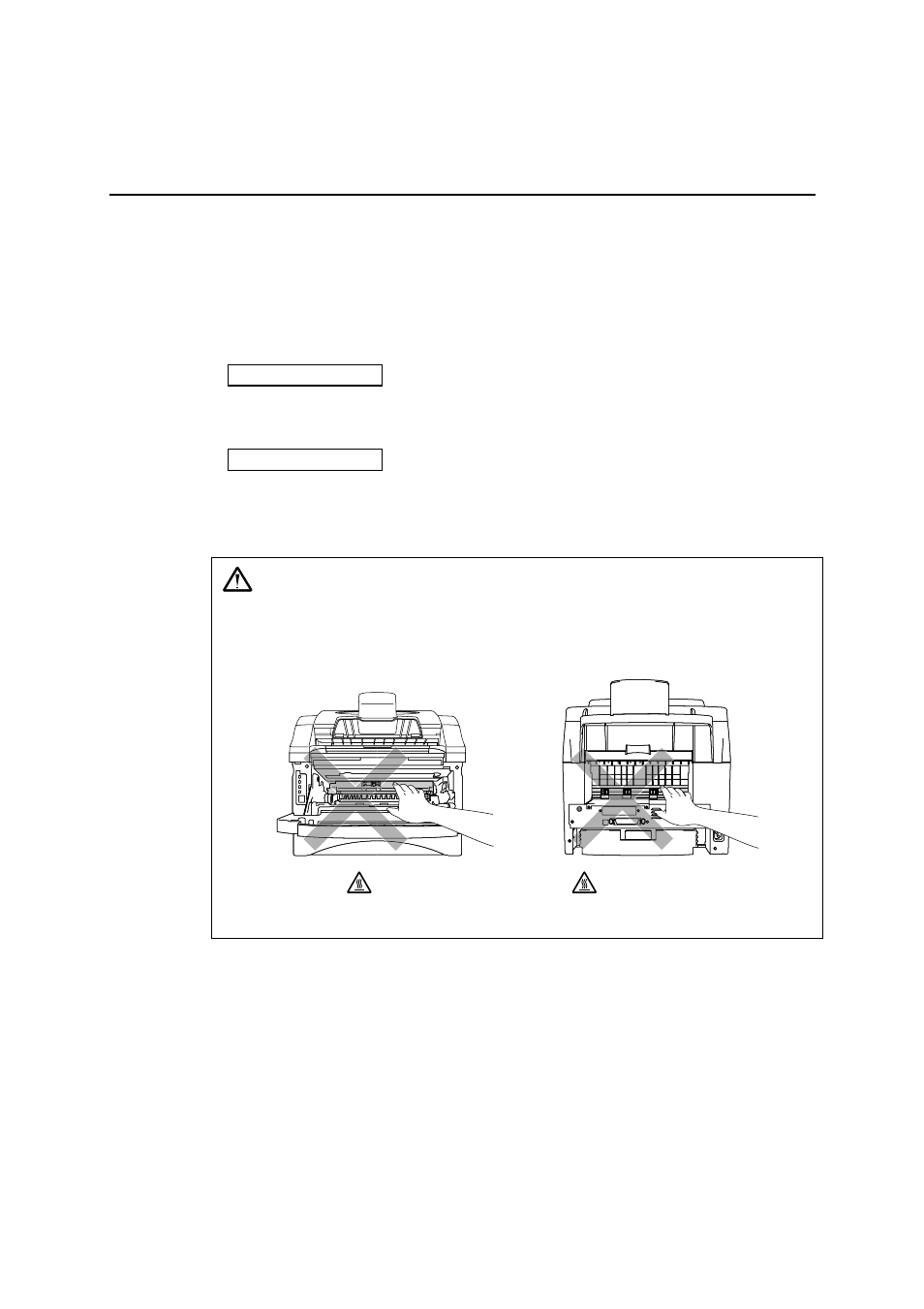 Paper jams and how to clear them, Paper jams, Ow to | Lear, Refer to ‘paper jams and how to clear them, See “paper jams and, How to clear them, Or the, Warning | Brother P2500 User Manual | Page 94 / 130