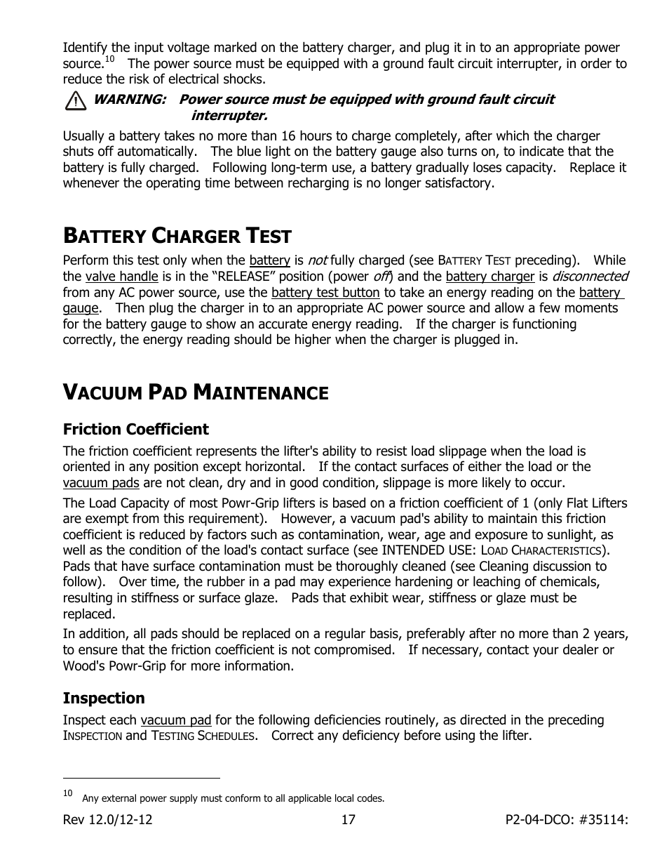 Attery, Harger, Acuum | Aintenance | Wood’s Powr-Grip P211047DC User Manual | Page 19 / 30