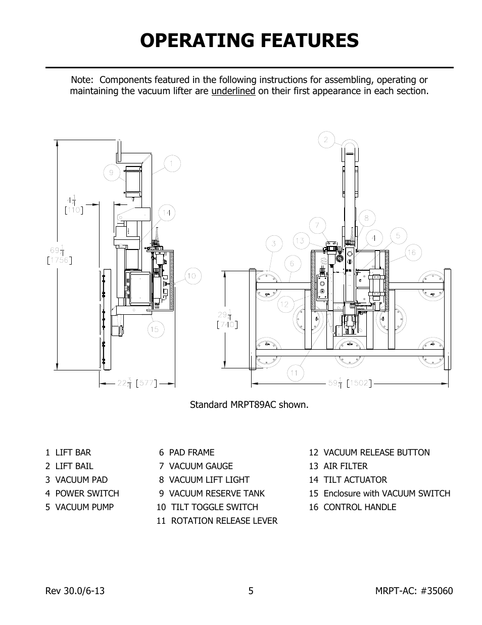 Operating features | Wood’s Powr-Grip MRPT89AC User Manual | Page 7 / 38